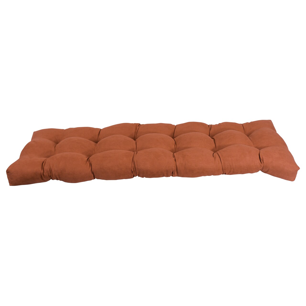 60-inch by 19-inch Tufted Solid Microsuede Bench Cushion Orange-Color